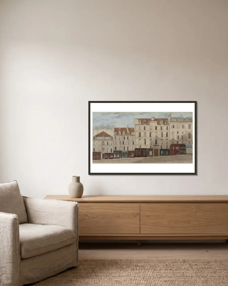 Numéros 7 à 15 rue Pagevin (actuelle rue du Coq-Héron), 1er arrondissement av Jules Gaildrau inramad på en vägg