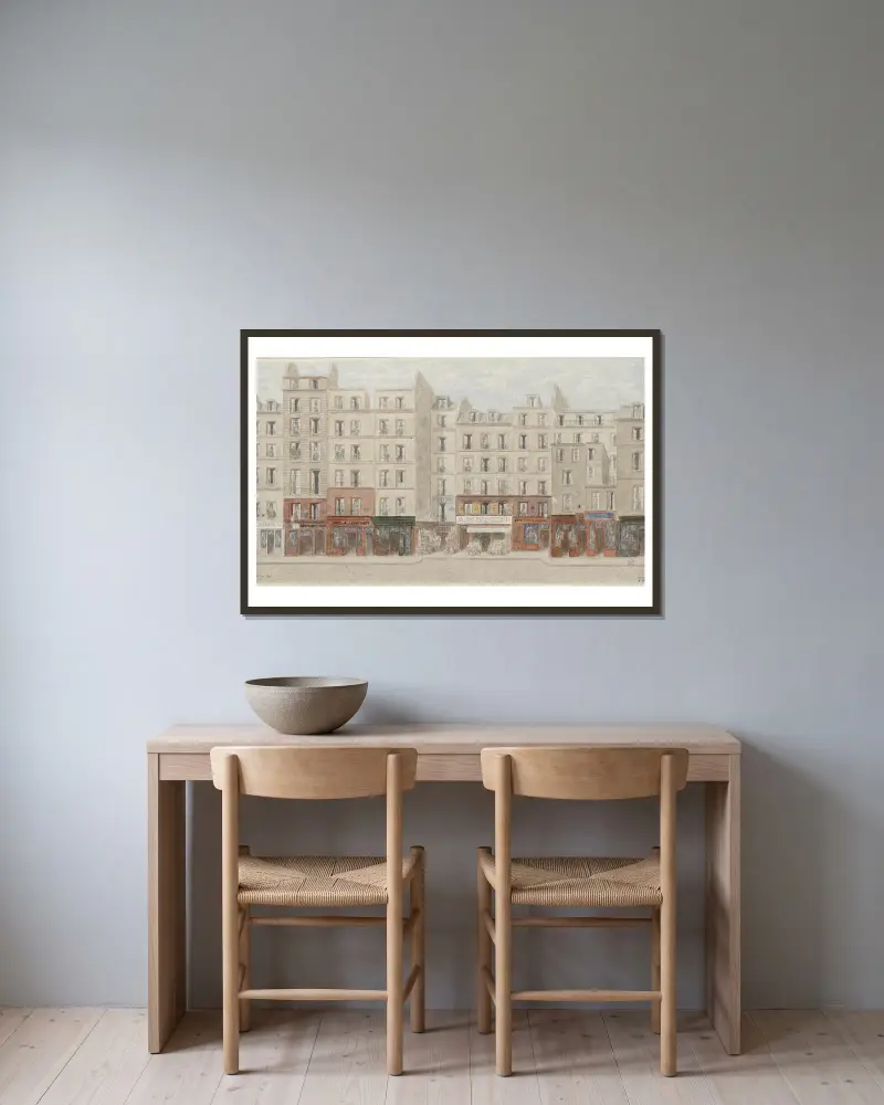 Rue Beaubourg Nº2 à 14, 4ème arrondissement av Jules Gaildrau inramad på en vägg