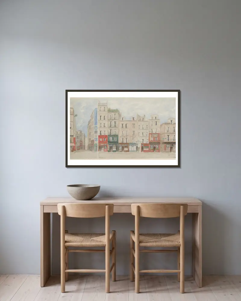 Rue Beaubourg nº21 à 31, 3ème arrondissement av Jules Gaildrau inramad på en vägg