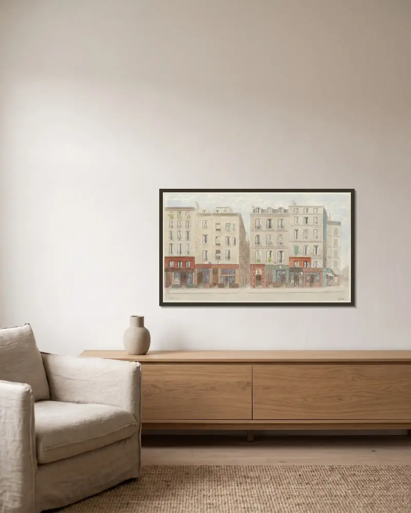 Rue Beaubourg Nº22 à 28, 3ème arrondissement av Jules Gaildrau inramad på en vägg