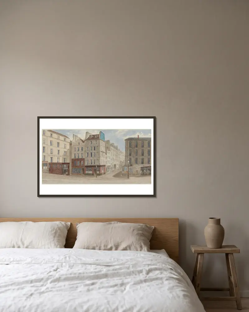 Rue de la Bûcherie Nº21 à 25, 5ème arrondissement av Jules Gaildrau inramad på en vägg