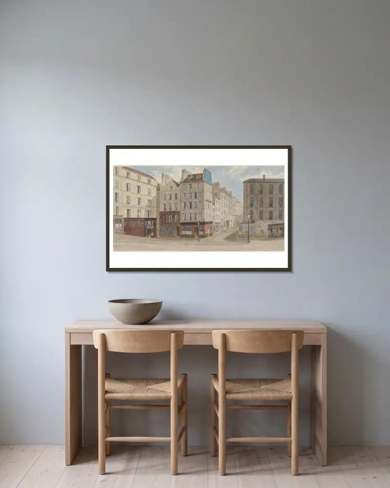 Rue de la Bûcherie Nº21 à 25, 5ème arrondissement av Jules Gaildrau inramad på en vägg
