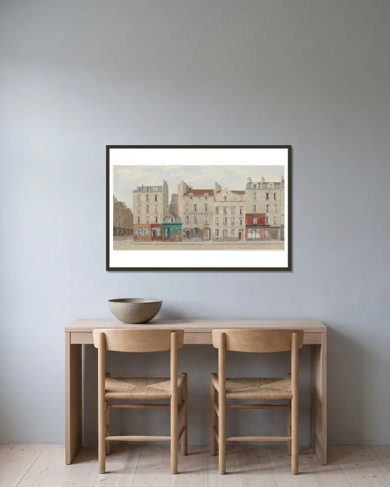 Rue de l’Hôtel Colbert Nº14 à 24, 5ème arrondissement av Jules Gaildrau inramad på en vägg