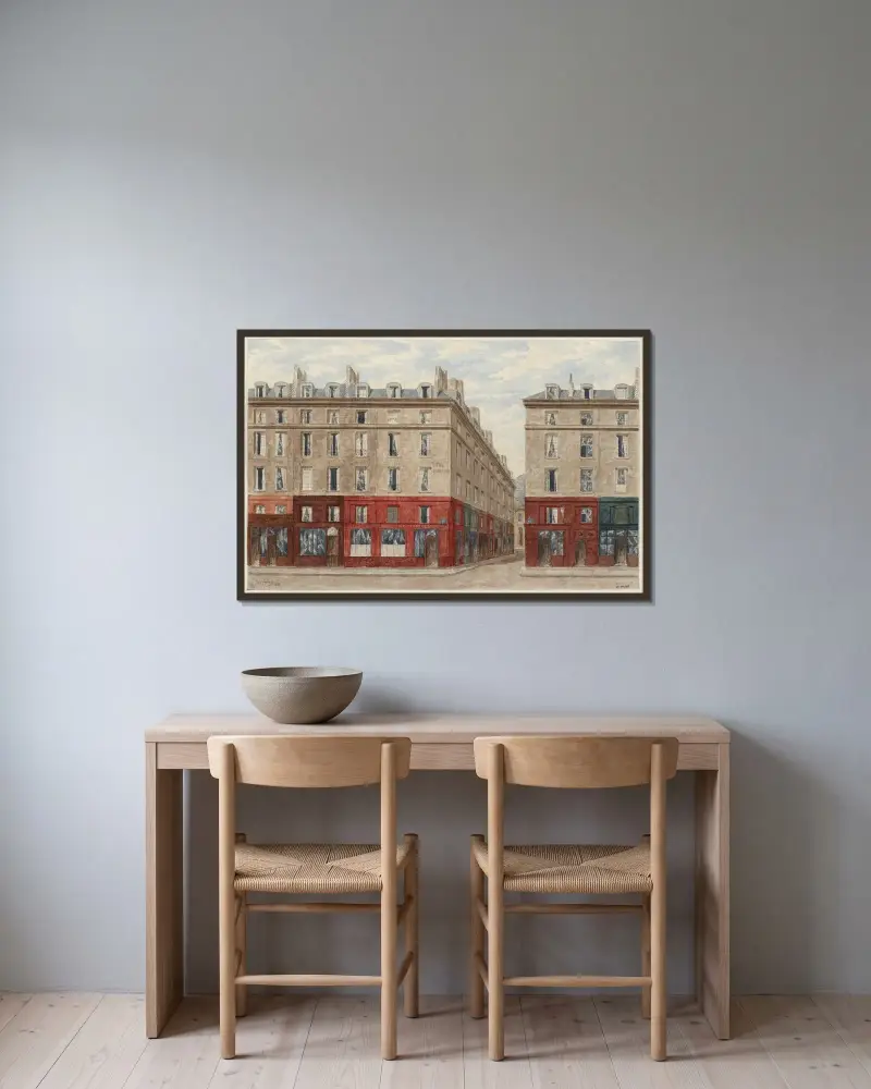 Rue des deux-ecus du Nº30 au 34 av Jules Gaildrau inramad på en vägg