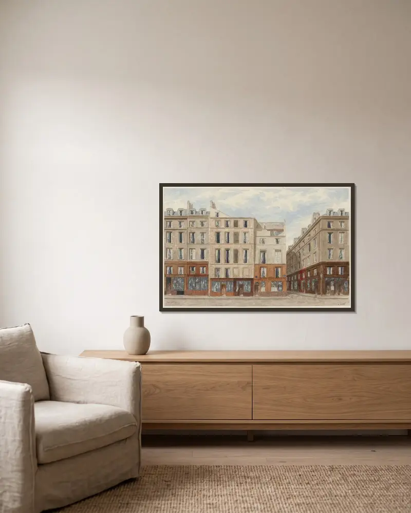 Rue des Deux-Ecus Nº24 à28 (actuelle rue Berger), 1er arrondissement av Jules Gaildrau inramad på en vägg