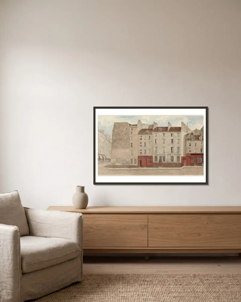 Rue des Trois-Portes, Nº1 à 5, 5ème arrondissement av Jules Gaildrau inramad på en vägg
