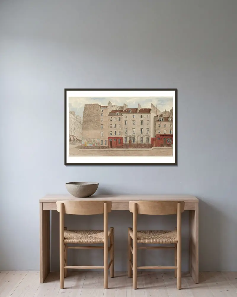 Rue des Trois-Portes, Nº1 à 5, 5ème arrondissement av Jules Gaildrau inramad på en vägg