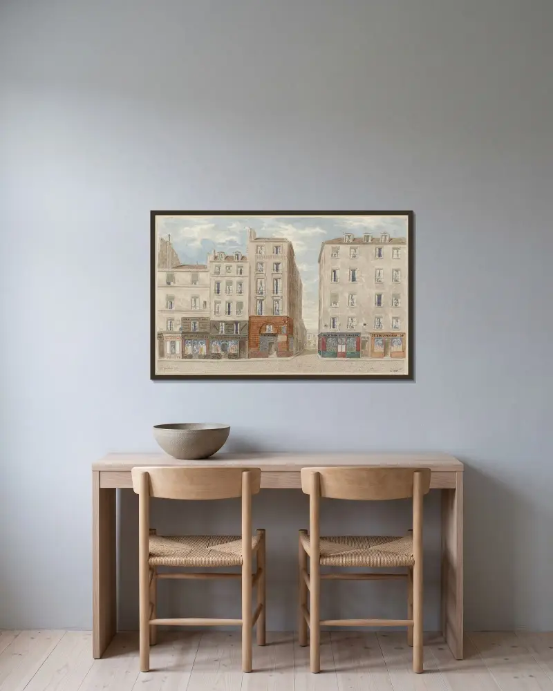 Rue du Four Nº28 à 34, 6ème arrondissement av Jules Gaildrau inramad på en vägg
