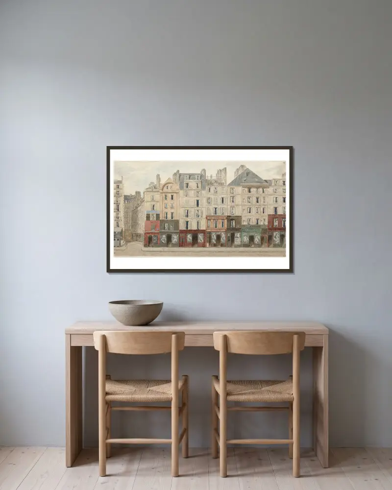Rue Galande Nº1 à 13, 5ème arrondissement av Jules Gaildrau inramad på en vägg