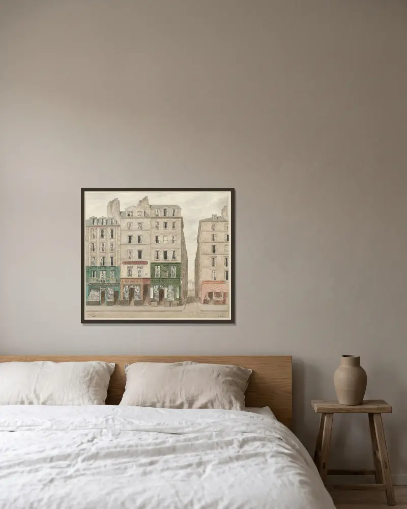 Rue Galande Nº15 à 19, 5ème arrondissement av Jules Gaildrau inramad på en vägg