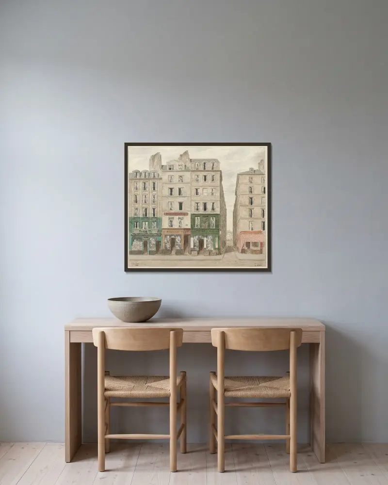 Rue Galande Nº15 à 19, 5ème arrondissement av Jules Gaildrau inramad på en vägg