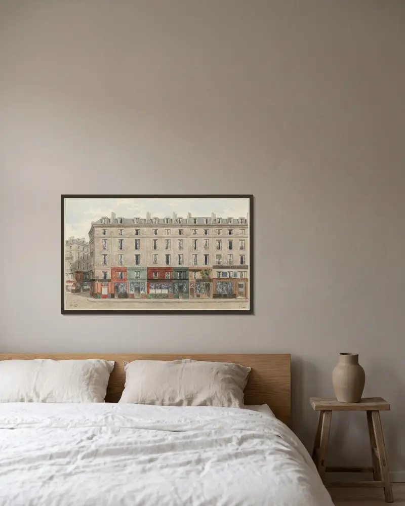 Rue Jean-Jacques Rousseau nº42 à 48, 1:a arrondissementet av Jules Gaildrau inramad på en vägg