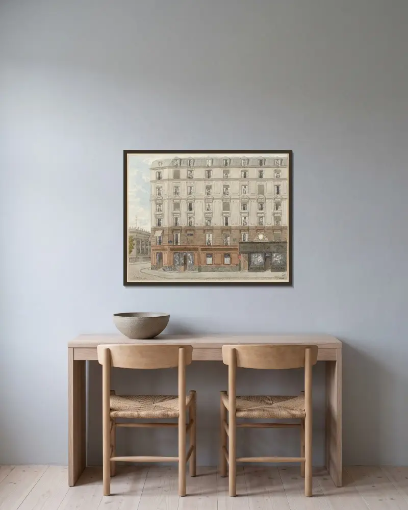 Rue Léon-Cladel (tidigare rue Joquelet) nr 12, 2:a arrondissementet av Jules Gaildrau inramad på en vägg