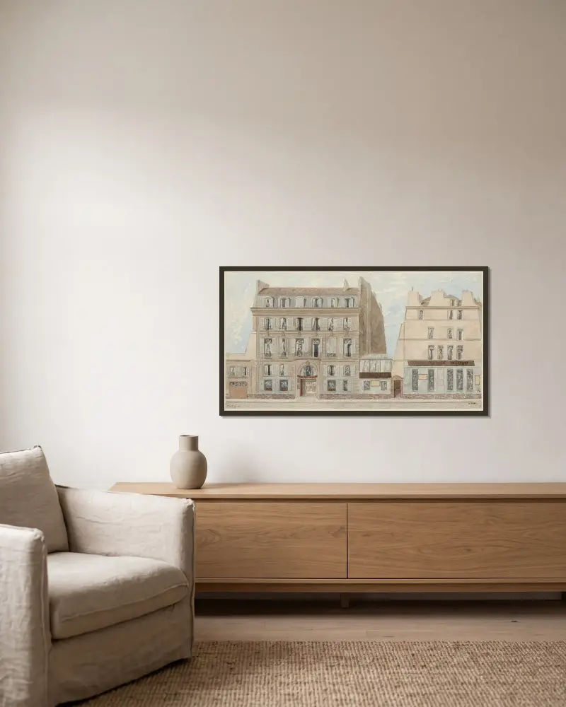 Rue Thévenot nº6 och 8 (nuvarande rue Réaumur), 3:e arrondissementet av Jules Gaildrau inramad på en vägg