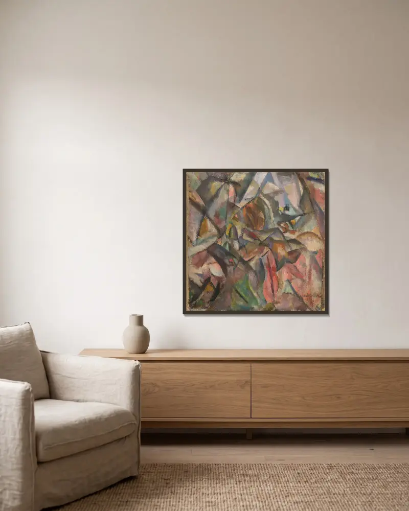 Kubistická studie, Jules Pascin v rámu na stěně