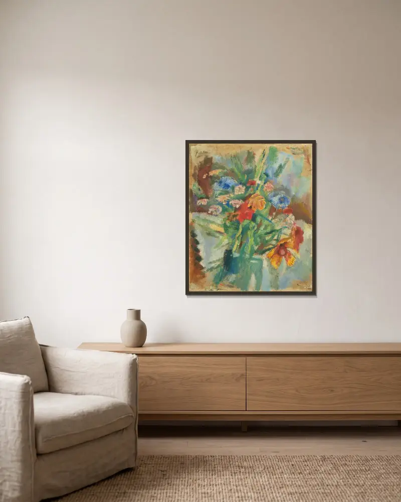 Fleurs av Jules Pascin inramad på en vägg