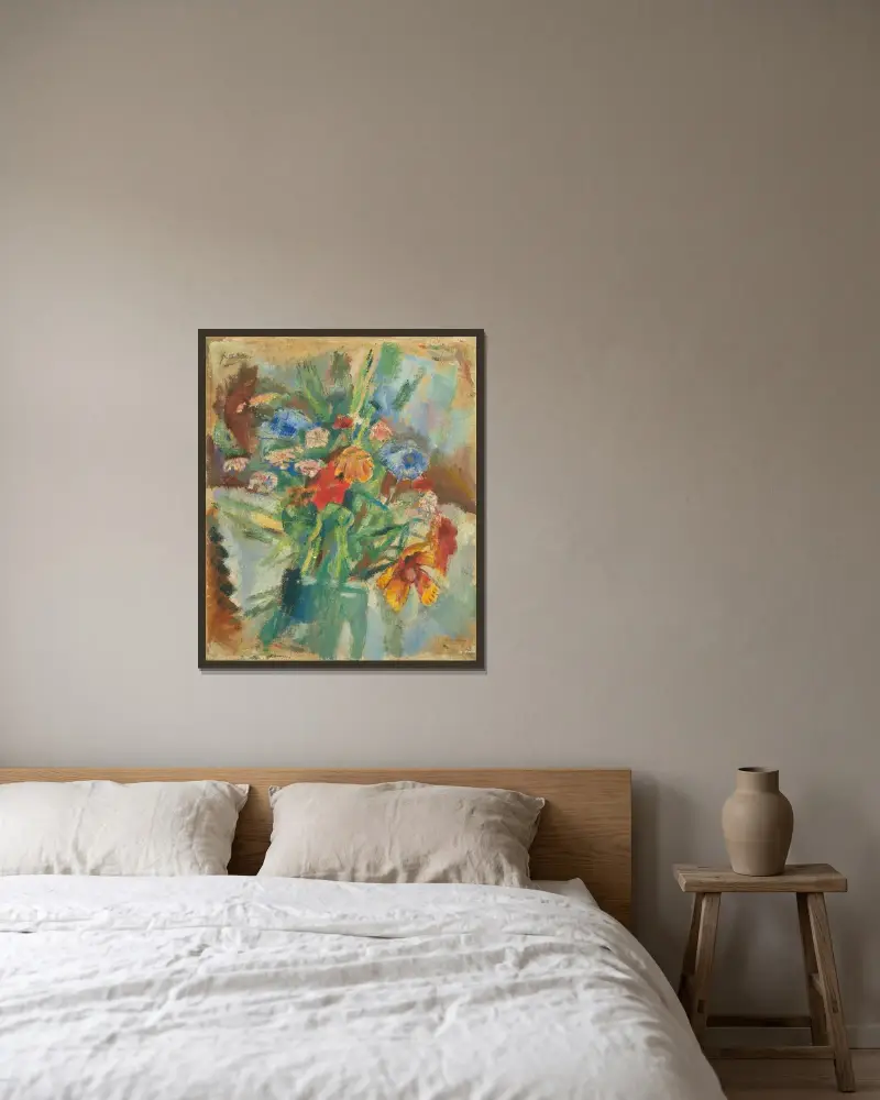 Fleurs av Jules Pascin inramad på en vägg