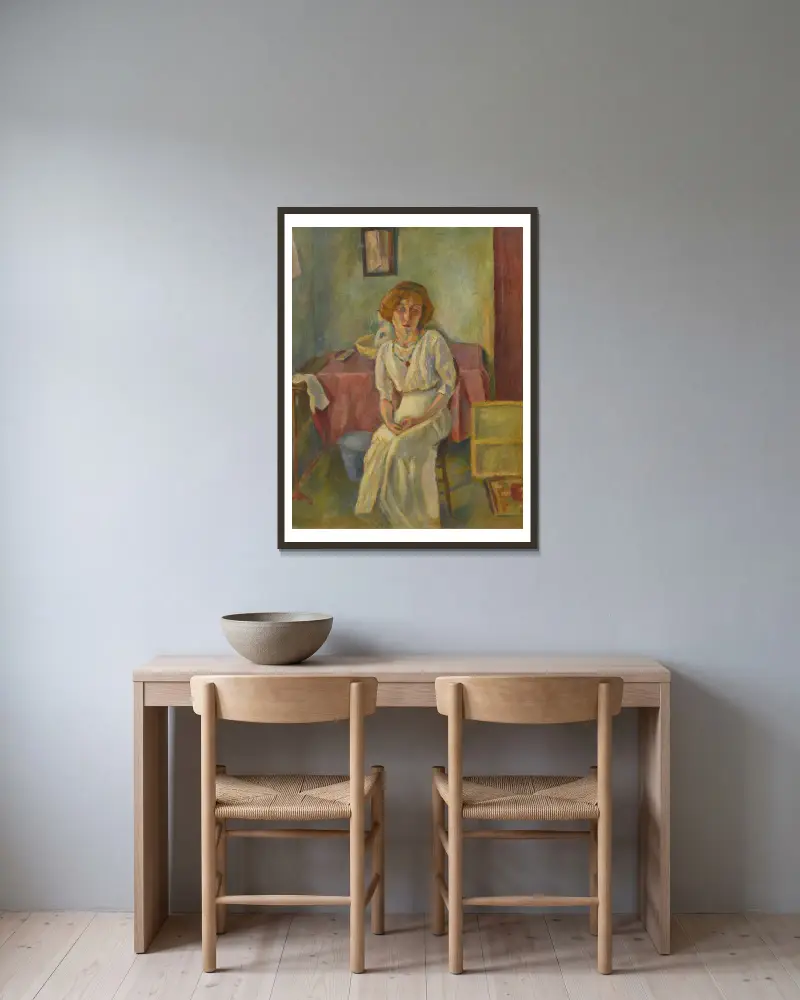 Hermine David à l’atelier av Jules Pascin inramad på en vägg