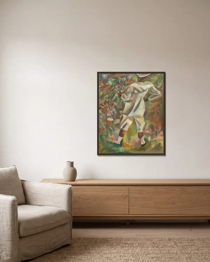 Söndagsbesöket av Jules Pascin inramad på en vägg