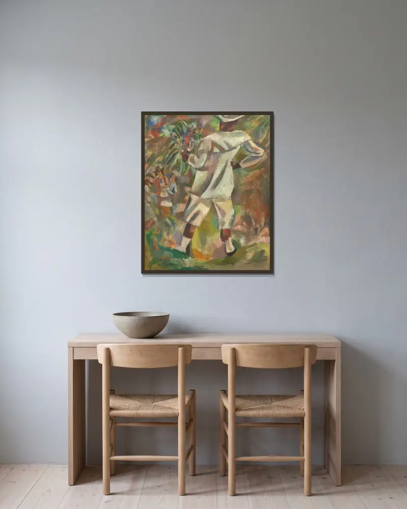 Söndagsbesöket av Jules Pascin inramad på en vägg