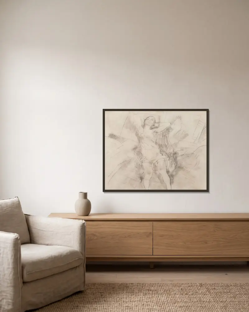 Das blonde Modell von Jules Pascin gerahmt an einer Wand