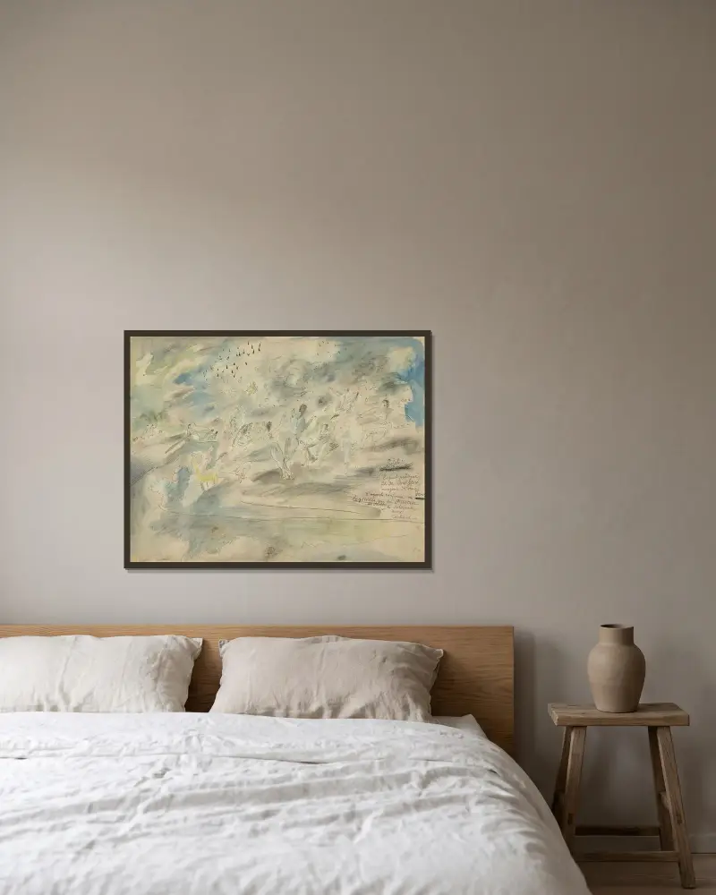 Den förlorade sonen hos borgarna av Jules Pascin inramad på en vägg
