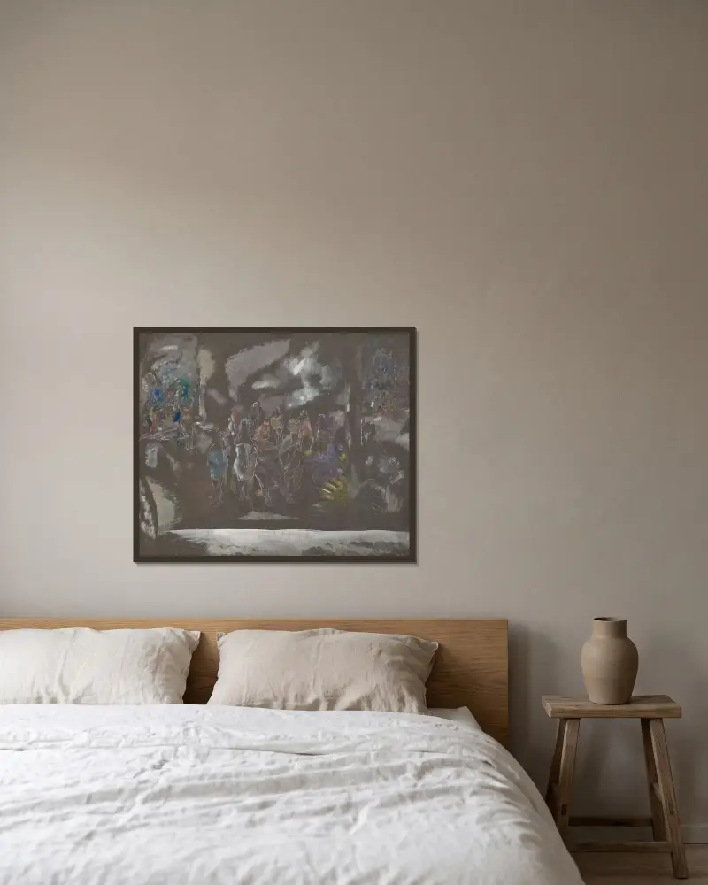De vackra trädgårdsmästarinnorna av Jules Pascin inramad på en vägg