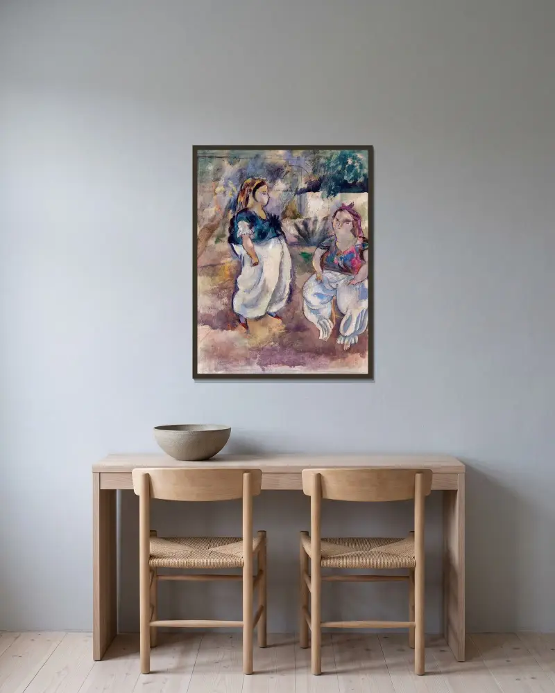 De tunisiska kvinnorna av Jules Pascin inramad på en vägg