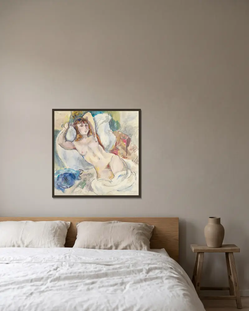 Akt na otomanie, Jules Pascin w ramie na ścianie