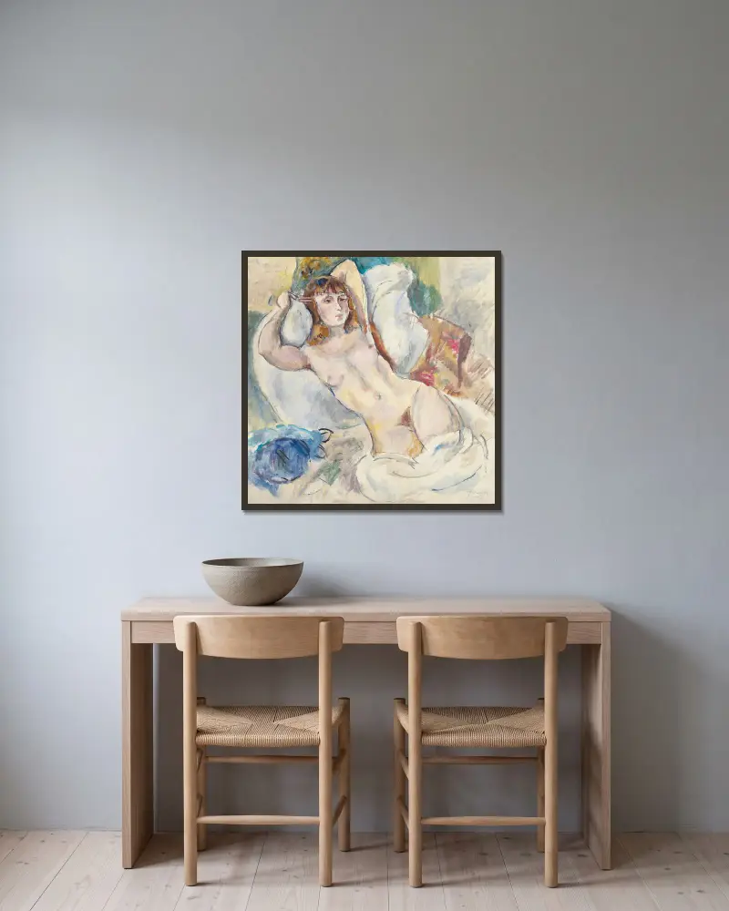 Akt na otomanie, Jules Pascin w ramie na ścianie