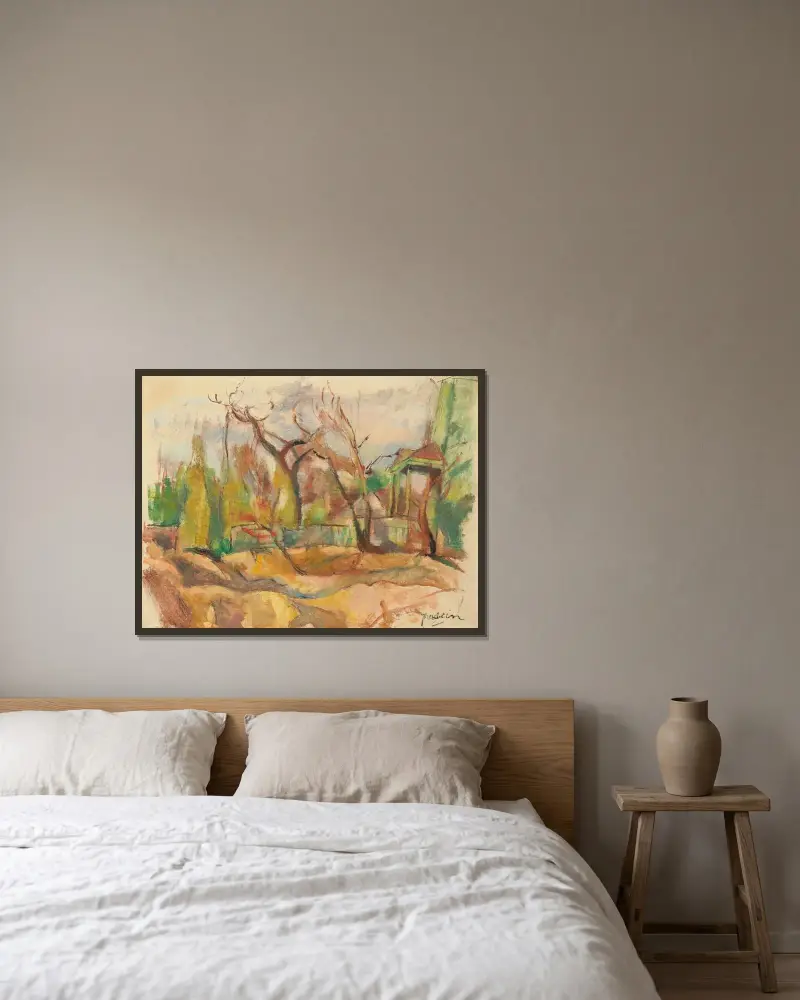 Landskap från Kuba av Jules Pascin inramad på en vägg