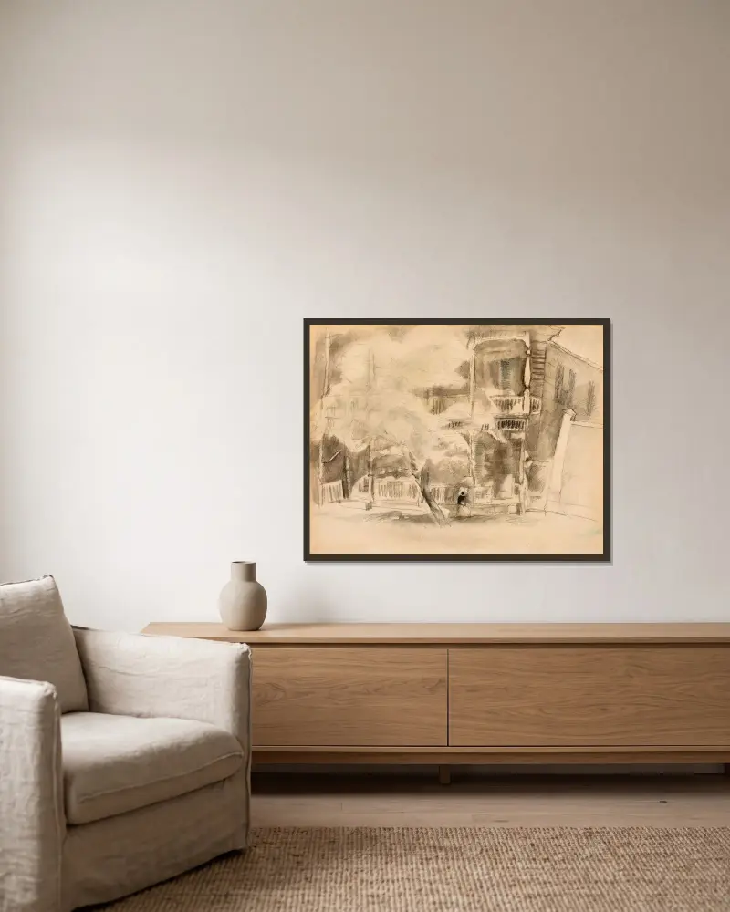 Scen från Kuba av Jules Pascin inramad på en vägg
