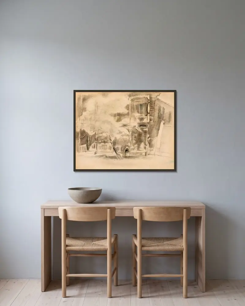 Scen från Kuba av Jules Pascin inramad på en vägg