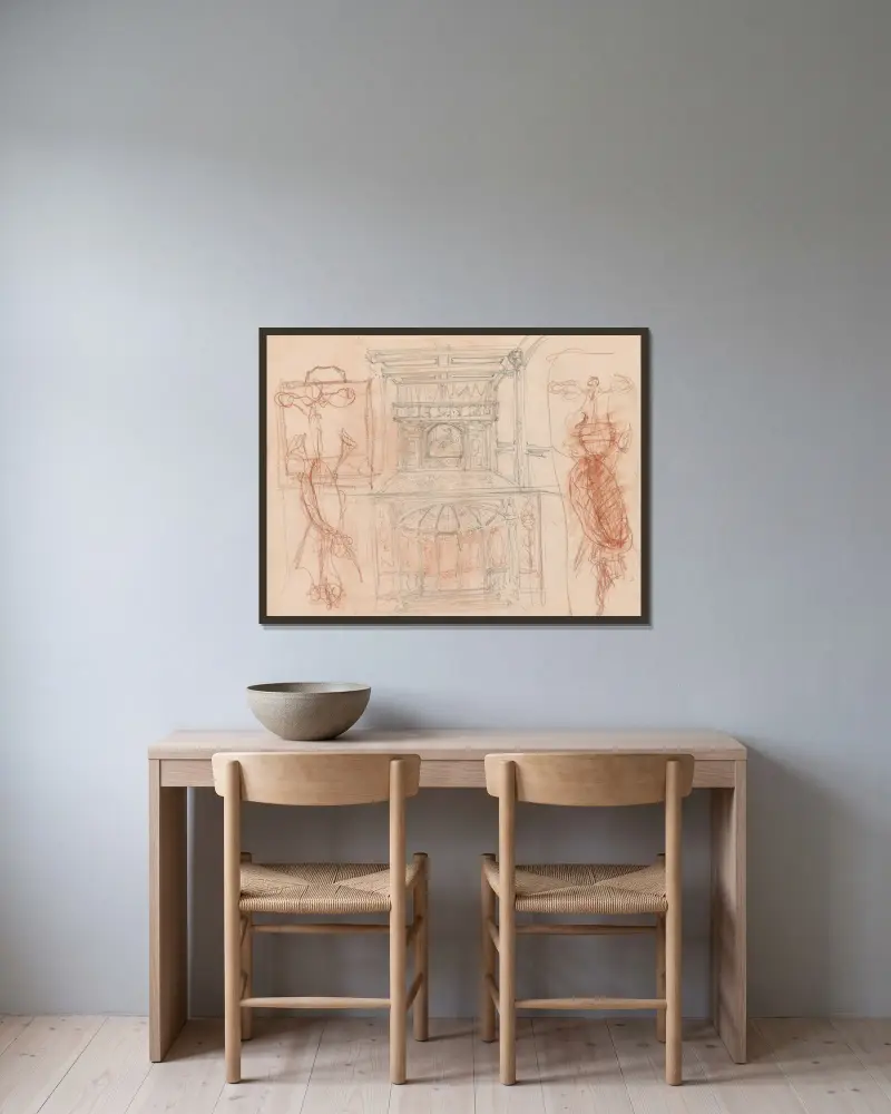 Architektonické prvky – Nr. 2, Jules Schmalzigaug v rámu na stěně