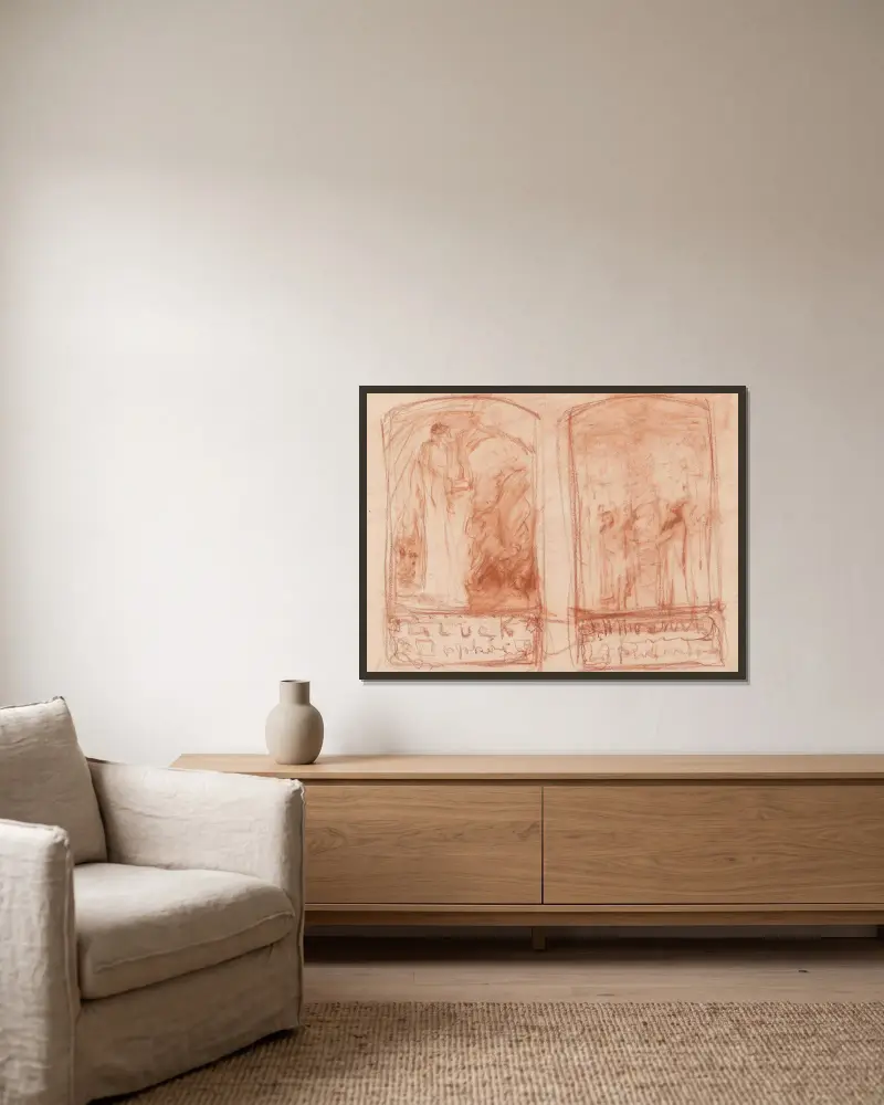Architektonische Elemente – Nr. 1 von Jules Schmalzigaug gerahmt an einer Wand