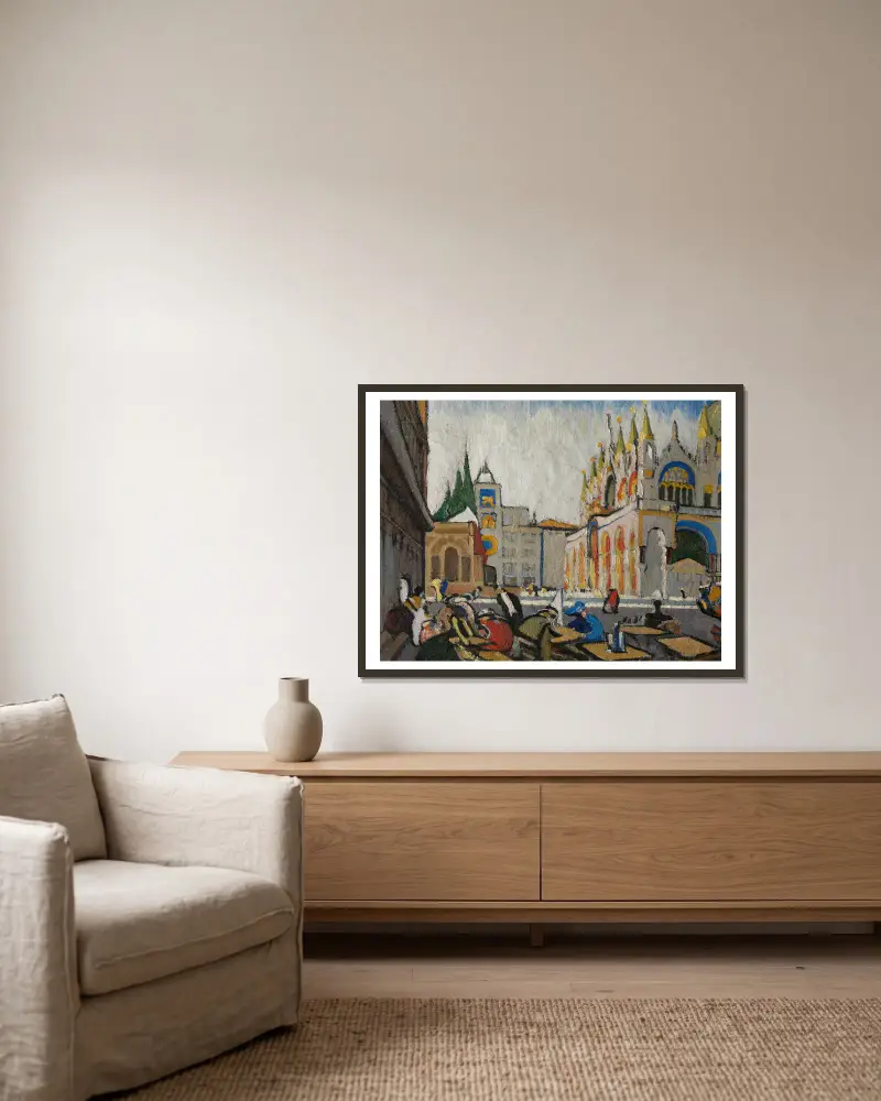 San Marco von der Piazzetta von Jules Schmalzigaug gerahmt an einer Wand