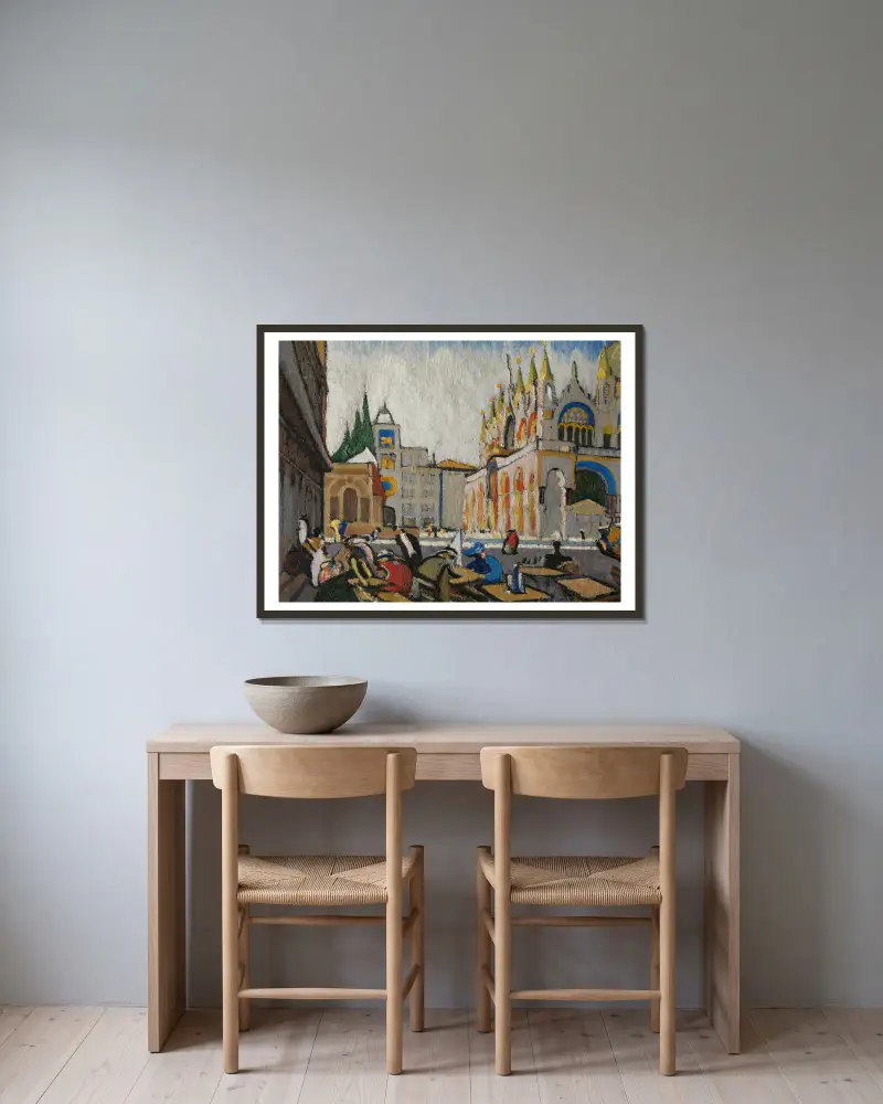San Marco von der Piazzetta von Jules Schmalzigaug gerahmt an einer Wand