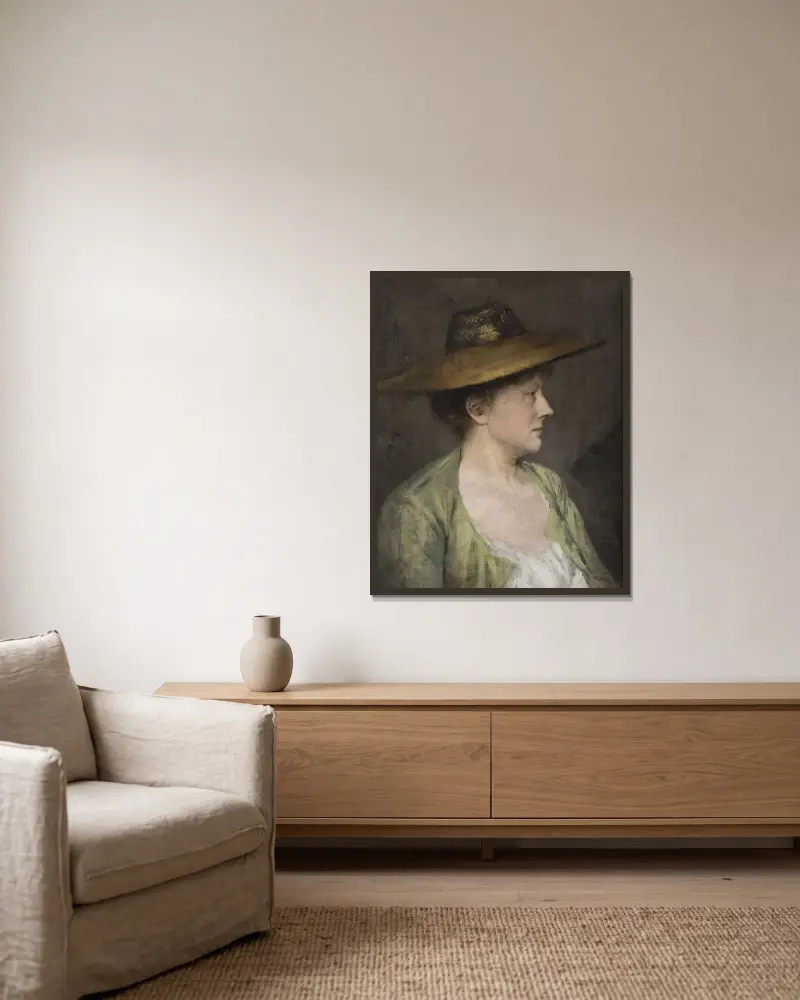 Female portrait av Julia Beck inramad på en vägg