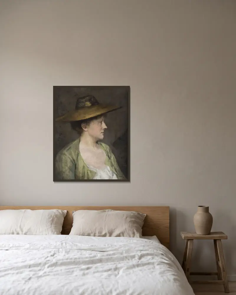 Female portrait av Julia Beck inramad på en vägg