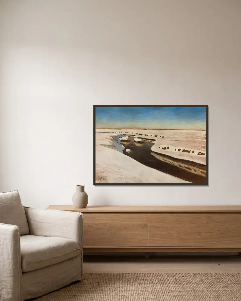 Landschaft bei Bystra von Julian Falat gerahmt an einer Wand
