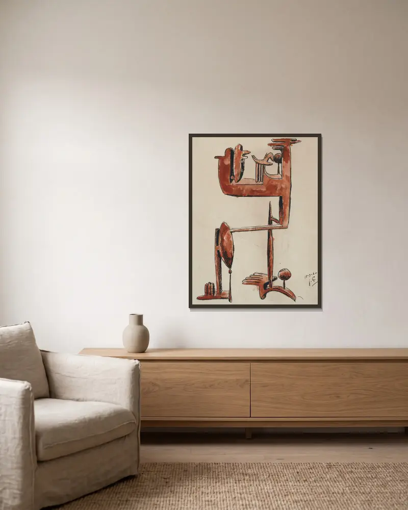 Abstrakt, 1940 von Julio González gerahmt an einer Wand