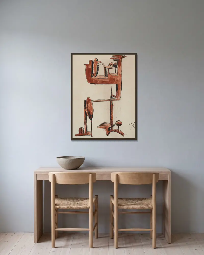 Abstrakt, 1940 von Julio González gerahmt an einer Wand