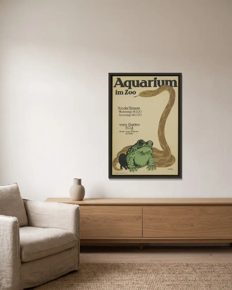 Akvarium i djurparken av Julius Klinger inramad på en vägg