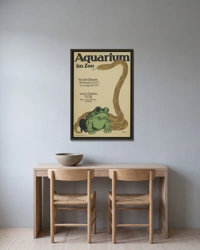 Akvarium i djurparken av Julius Klinger inramad på en vägg