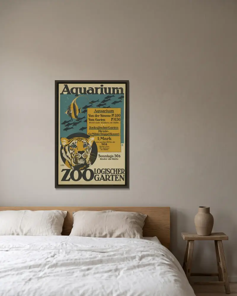 Aquarium Zoologischer Garten av Julius Klinger inramad på en vägg
