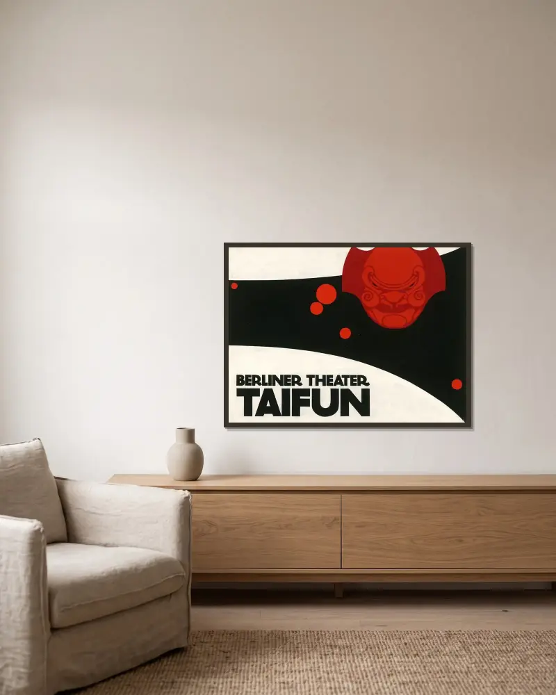 Berliner Theater Taifun av Julius Klinger inramad på en vägg