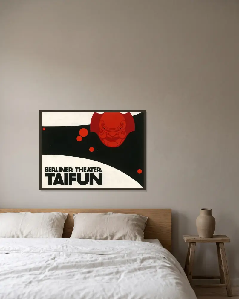 Berliner Theater Taifun av Julius Klinger inramad på en vägg