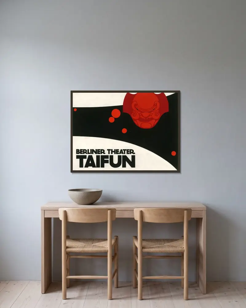 Berliner Theater Taifun av Julius Klinger inramad på en vägg