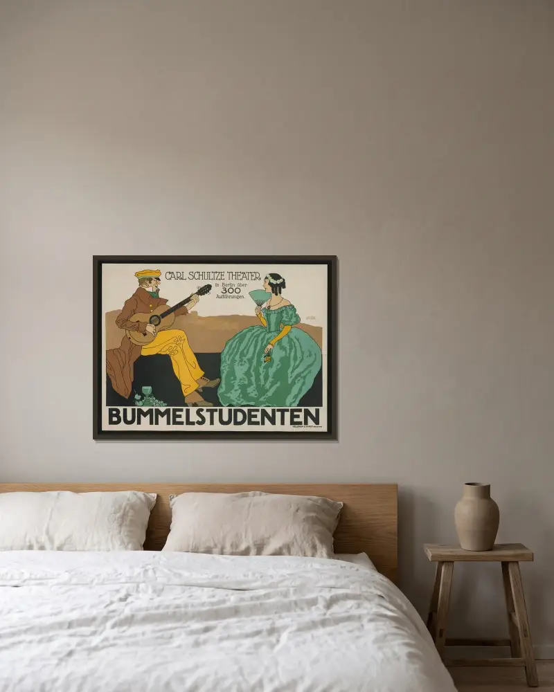Bummelstudenten Qualitäts-Cigarre av Julius Klinger inramad på en vägg