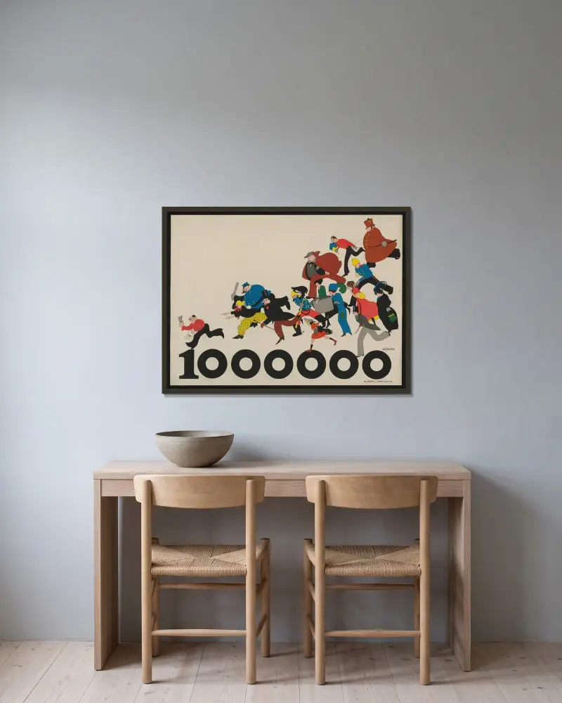 Eine Million av Julius Klinger inramad på en vägg